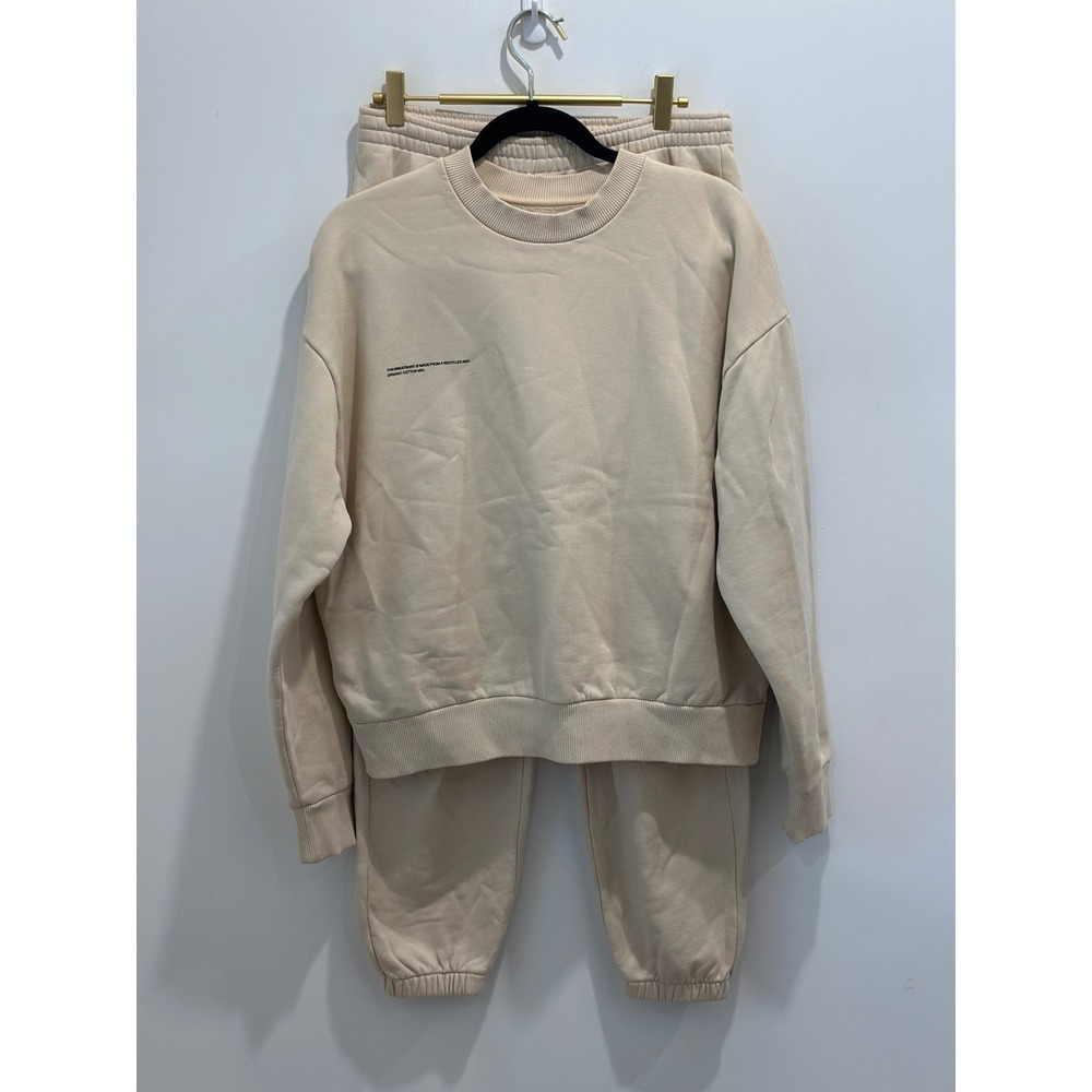 PANGAIA 365 Heavyweight Tracksuit Set Sand Beige Organic Cotton Sweatshirt sizeS